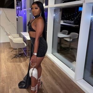 Black Sparkle Dress w/ Train